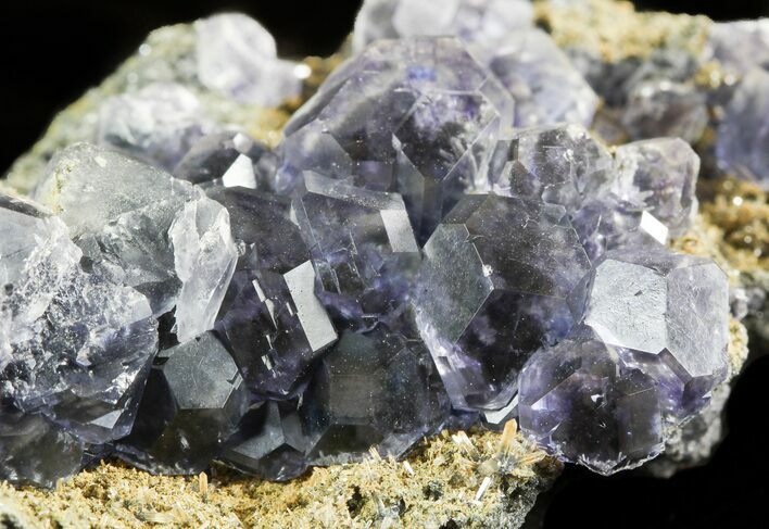 Blue Fluorite Crystals with Quartz - China #45917